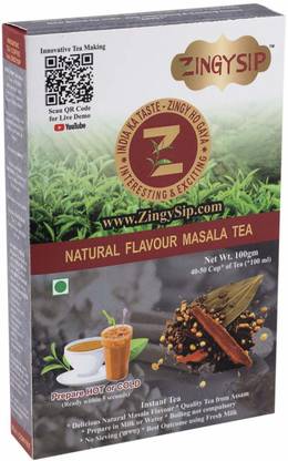 ZINGYSIP Instant Masala Tea Flavour (50-65 Cups) Spices Masala Tea Box