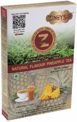 ZINGYSIP Natural Tea Flavor ,(50-65cups) Pineapple Tea Box
