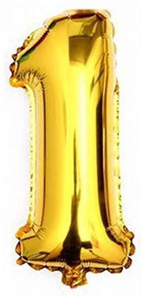 SWARUP Solid "NUMBER 1 " FOIL GOLDEN Letter Balloon
