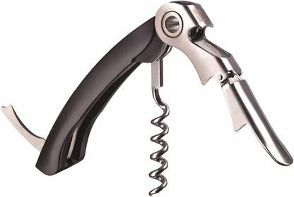 Gabbar Corkscrew Bottle Opener (Black ) Stainless Steel All-in-one Wine Opener,Bottle Opener and Foil Cutter,The Economy Choice of Waiters and Bartenders Bottle Opener