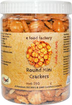 E Food Factory Round Mini Salty In Spicy Crackers Salted Biscuit