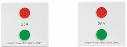 Anchor By Panasonic 66025 Modular 2M 25A V0 Grade Polycarbonate Motor Starter Switch (White, Pack of 2) 25 A Motion Sensor Electrical Switch