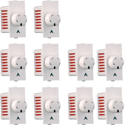 vergin 1125-5 Switch Type Red Indicator 4 Step Modular Fan Regulators (pack of 10) Step-Type Button Regulator