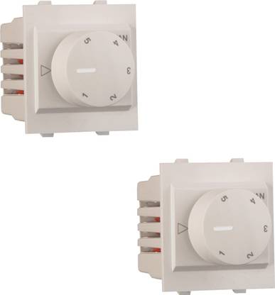 vergin 1123-1 Socket Type 4 Step Modular Fan Regulators (pack of 2) Step-Type Button Regulator