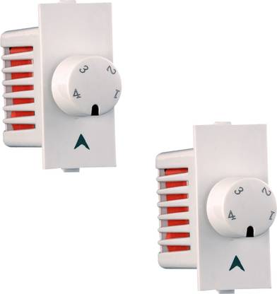 vergin 1125-1 Switch Type Red Indicator 4 Step Modular Fan Regulators (pack of 2) Step-Type Button Regulator