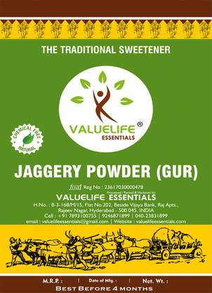 Value Life Jaggery Powder (gur) 1kg Powder Jaggery