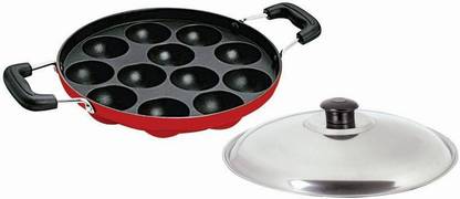 Nirlep Non-Stick Appa Patra Paniarakkal with Lid 1 L capacity 22 cm diameter