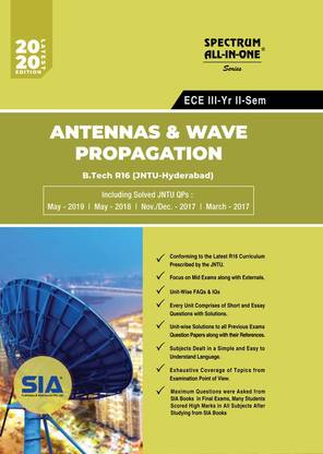 Antenna And Wave Propagation, B.Tech III-Year II-Sem (ECE) R16, JNTU-HYDERABAD, Latest 2020 Edition
