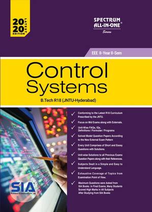 Control Systems, B.Tech II-Year II-Sem (EEE) R18 (JNTU-HYDERABAD) Latest 2020 Edition