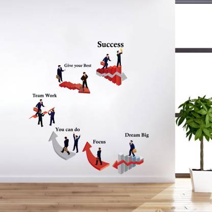 Decal O Decal 90 cm Step By Step Success Flowchart Quotes Wall Stickers (PVC Vinyl,Multicolour) Self Adhesive Sticker