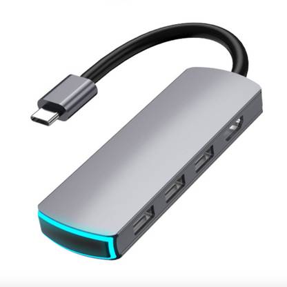 Kapa USB C 6-IN-1 Adapter [WITH LED] HUB Type-C to 3.5mm AUX, USB 3.0, 4K HDMI, PD 3.0 Charging Port AT21330 Laptop Accessory, USB Hub
