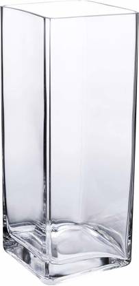 Decent Glass Square Vase Home Decorative Flower Glass Vase Party Table Centerpieces(4"×4"×8") Clear Square Flower Vase Glass Vase