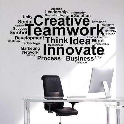 StickMe Team Work - Typography - Office - Inspirational - Motivational - Quotes - Wall Sticker -SM616-A