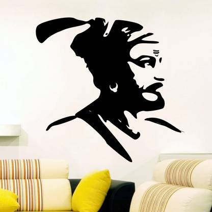 StickMe 50 cm Chhatrapati Shivaji Maharaj Wall Sticker - SM 276 Self Adhesive Sticker