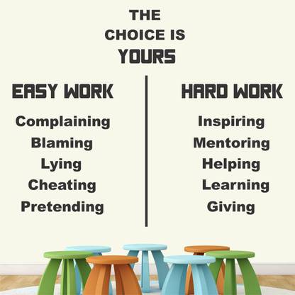 StickMe 110 cm Hard Work - Office - Motivational - Inspirational - Quotes Self Adhesive Sticker
