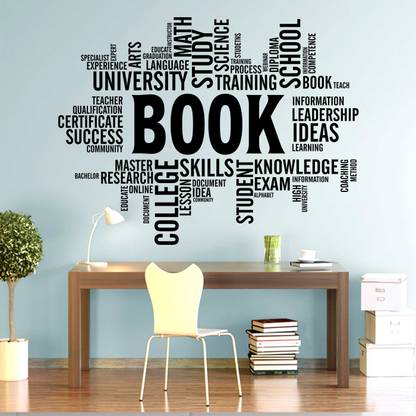 StickMe Reading - Books - Knowledge - Typography - Office - Inspirational - Motivational - Quotes - Wall Sticker-SM614-A