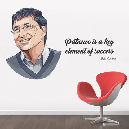 StickMe Patience Is A Key Element Of Success - Bill Gates - Inspirational - Motivational - Quotes - Wall Sticker-SM658-A