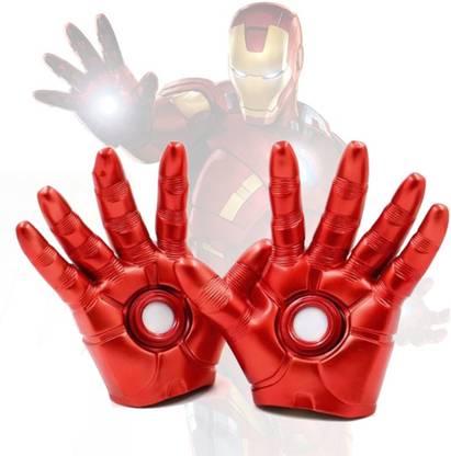 HALO NATION Avengers Endgame Iron Man Gloves PVC Action Figure Cosplay Ironman Gloves with Light Feature Model Toys iRONMAN RUBBERIZED GLOVES WITH LED LIGHT