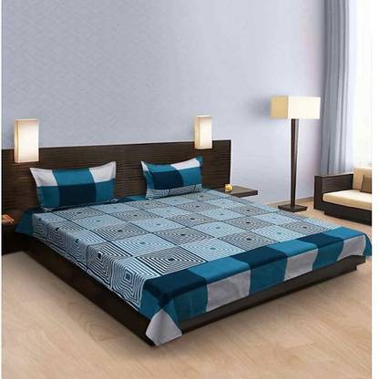 ANCHEL 144 TC Polyester Double Printed Flat Bedsheet