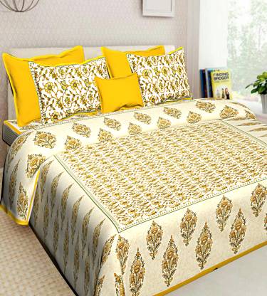 SERENE DECOR 100 TC Cotton King Solid Flat Bedsheet