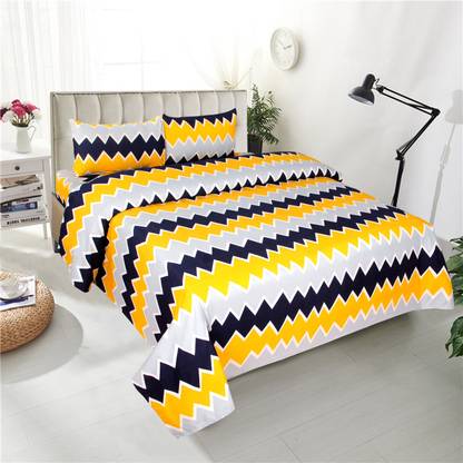 RS ENTERPRISES 160 TC Polycotton Double Abstract Flat Bedsheet