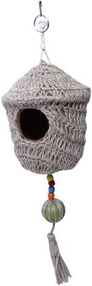 Jainsons Pet Products Earthenware and Jute Bird Nest Bird House Bird House