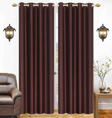 kiara Creations 214 cm (7 ft) Polyester Semi Transparent Door Curtain (Pack Of 2)