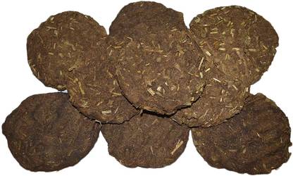 RJR Home made Original Cow Dung Cake Organic Gobar Ka Upla / Kanda for Hawan, Pujan & Religious Purpus( 40 Psc )