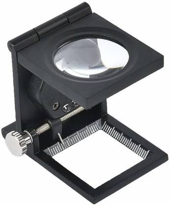 Getko With Device Folding Pocket LED with Scale Magnifying Glass Magnifiers Microscope Jewelry, Watch, Mobile Repair Loupe Magnifier 10x Folding Pocket Magnifying Glass