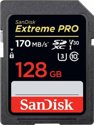 SanDisk SDSDXXY-128G-GN4IN... Extreme PRO 128 GB SDXC Class 10 170 MB/s  Memory Card Compatible with Camera