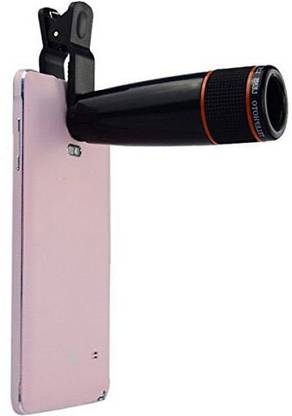 frisky tech 12X Mobile Telescope Lens For All Mobile Camera| DSLR Blur Background Effect | Adjustable Focus | HD Pictures | Best Quality Glass Optical Lens With Cover And Cleaner Compatible With All Android And IOS Devices Mobile Phone Lens