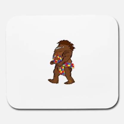 SKY DOT bigfoot sasquatch autism awareness ribbon mouse pad Non Slip Base Mousepad