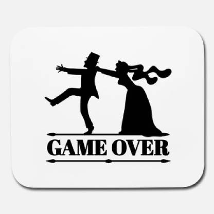 SKY DOT game over bride groom bachelor bachelorette party mouse pad Non Slip Base Mousepad