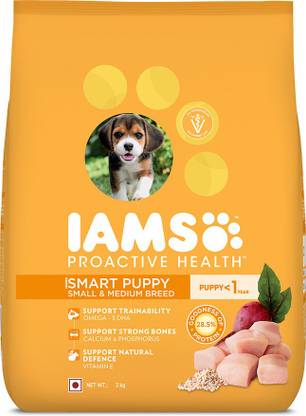 IAMS Proactive Health Smart Puppy Small & Medium Breed Dogs (<1 Years) Chicken 3 kg Dry New Born Dog Food
