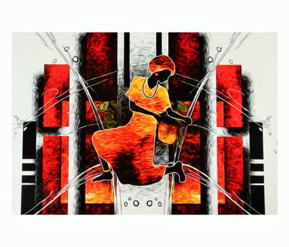 Modern Art Texture Painting Print Photo Without Frame (20 X 28 Inches) Multicolor Fine Art Print