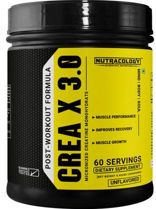 Nutracology Crea X3 Micronized Creatine Monohydrate Powder Creatine