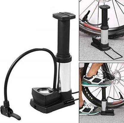 Gokich Foot Activated Floor Pump with Gauge Cycle Air Pump Mini Portable (80PSI) Bicycle, Motorcycle, Car Pump