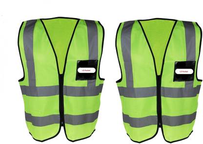 Safetech Green Reflective Safety jacket (pack of 2) Safety Jacket