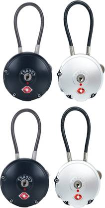 DOCOSS Pack Of 4-107- Approved TSA Lock 3 Digit international luggage Bag Number Locks Resettable Combination Password Padlock For Travel Safety Lock