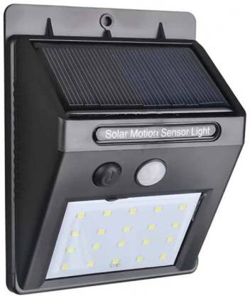 KESHAV Waterproof Security Motion Sensor LED Night Light for Home Outdoor (20-LED Lights)PACK OF 2 Lantern Emergency Light (Black) Solar Light Set