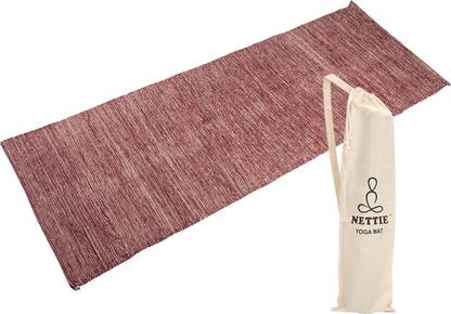 NETTIE Regal Series Anti-skid Handloom cotton Maroon 5 mm Yoga Mat