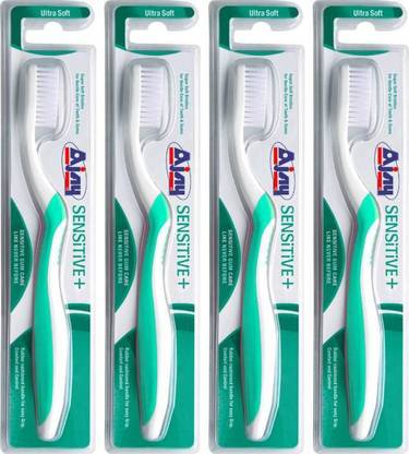 Ajay sensitive + toothbrush (Pack of 4 ) sensitive plus Ultra Soft Toothbrush