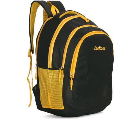 LeeRooy yellow and black combination backpack for all Waterproof School Bag
