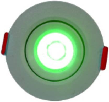 D'Mak LED Ceiling COB Spot Light - 3 Watt - Round - Green (Pack Of 1) | 3w cob Light || led Lights for Decoration | Recessed Ceiling Lamp