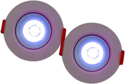 D'Mak D’Mak™ 3 Watt LED COB/Spot Light/Button Light (Blue) Square Driver Included pack of 2 Recessed Ceiling Light Ceiling Lamp