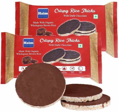 Haim Crispy Rice Cakes with Dark Chocolate (Pack of 2) Cookie Cake Biscuit