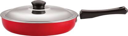 NIRLON Non-Stick Aluminium Fry Pan With Stainless Steel Lid Fry Pan 25 cm diameter with Lid 1.7 L capacity