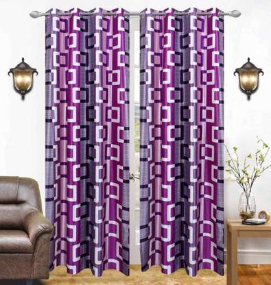 Wacky 214 cm (7 ft) Polyester Semi Transparent Shower Curtain (Pack Of 2)