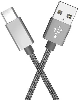 DR VAKU USB Type C Cable 2 A 1 m 2.4A C type USB Sync and Charging Nylon Braided Data Cable