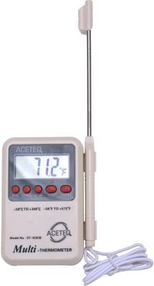 Thermocare Multi Digital Thermometer with External Sensing Probe and Portable LCD Digital, Accurate Fast Response (White) ST-9283B Multi Steam Thermometer